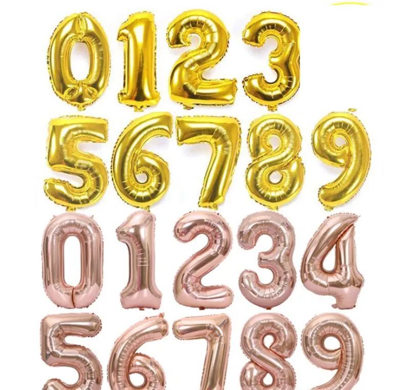 2021 40 polegadas número balão ouro número de folha balões de bebê festa feliz festa de aniversário balões