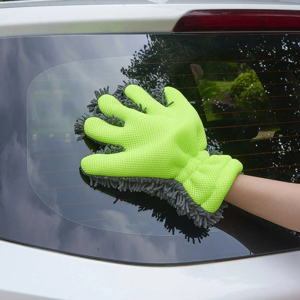 Aumohall 1 stks auto wassen handschoenen chenille reiniging wassen mitt
