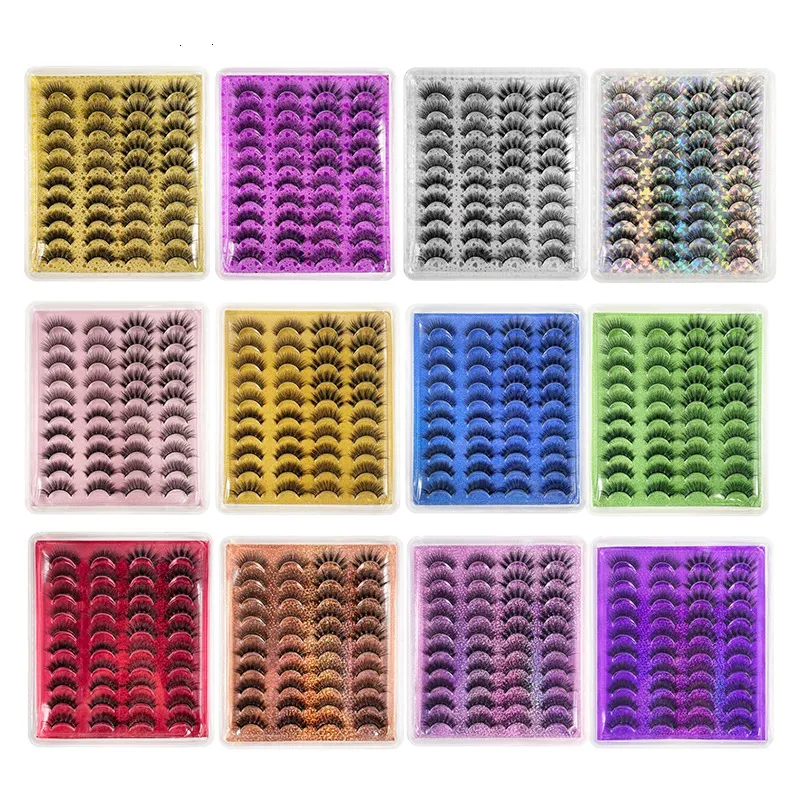 20 Pairs Faux 3D Mink Eyelashes Bushy False Eyelash Natural Long Cruelty Free Multilayer Eye Lashes Extension Makeup HH01-20