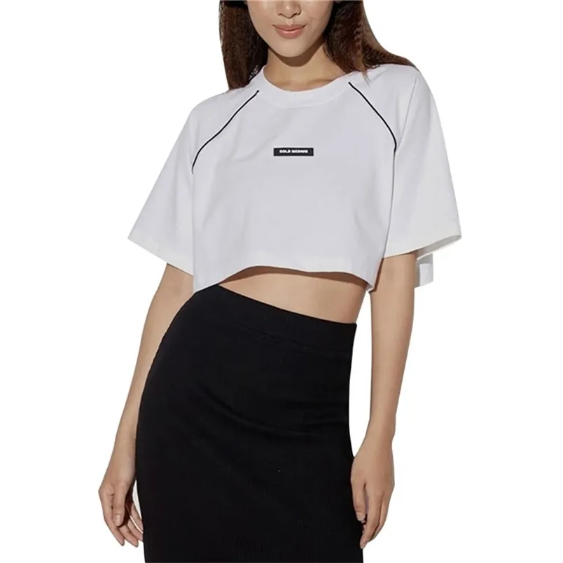 Frauen T-Shirt Kurzarm Casual Oansatz Lose Mode Chic Basic Einfache Damen Mädchen Streetwear 210522