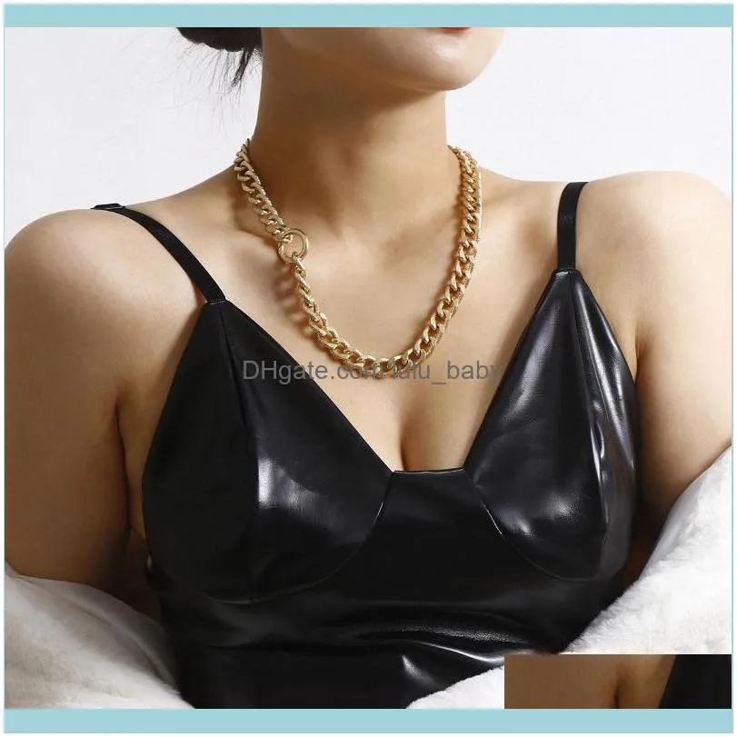 Chains 2021 Fashion Gold Plated Chunky Choker Necklace Women Punk Cuban Lock Link Collares Statement Collier Femme Jewelry
