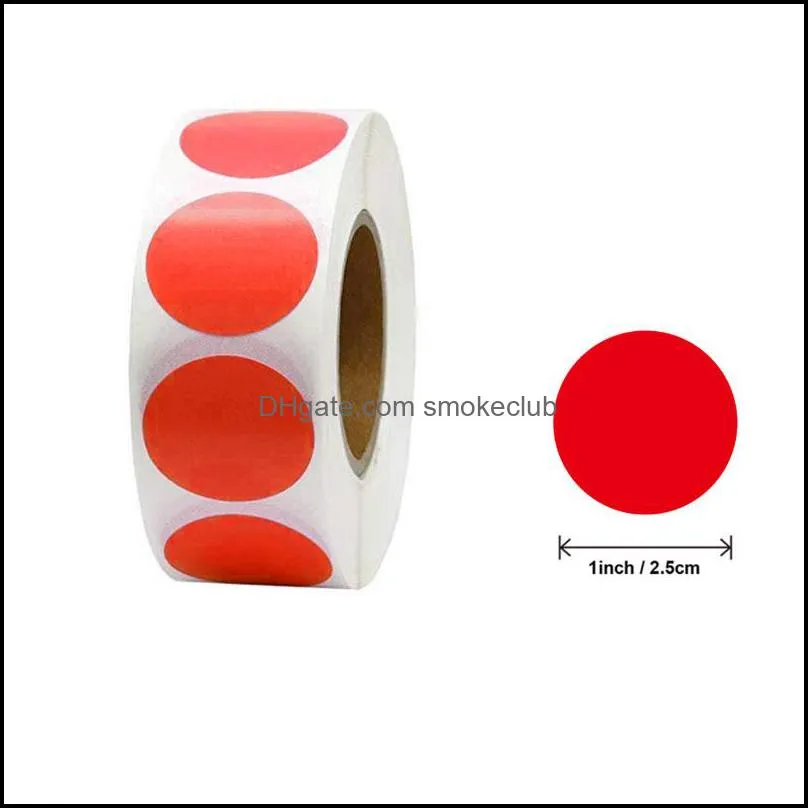 500pcs 1inch Round Shape DIY Colorful Gift Label Adhesive Stickers Birthday Party Supplies Wedding Stationery Envelope