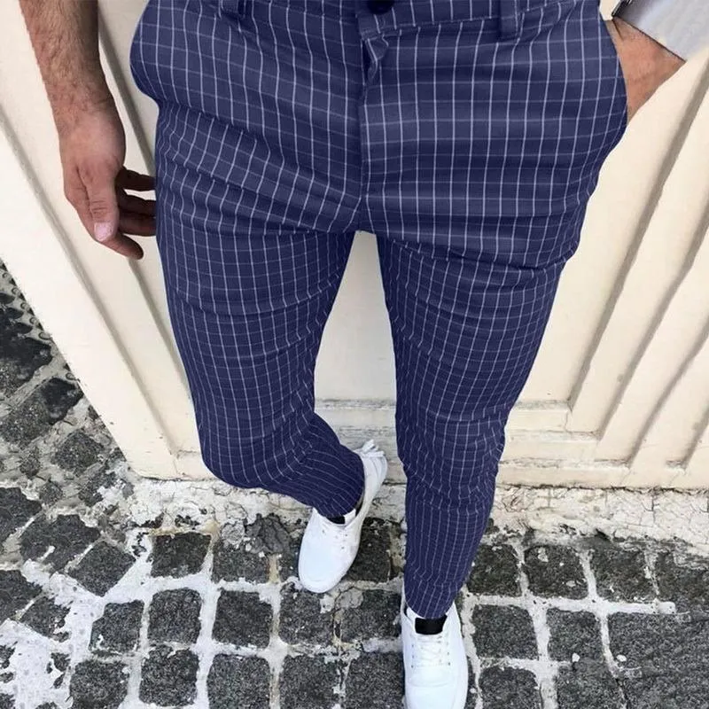 Blue plaid joggers best sale