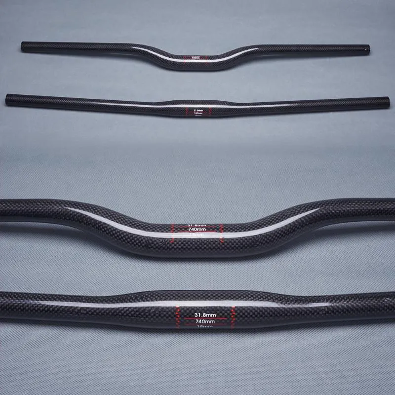 Componenti del manubrio della bici Parti di montagna del manubrio MTB della bicicletta in fibra di carbonio 3K lucida per diametro stelo 31,8 mm Larghezza 580 mm - 760 mm