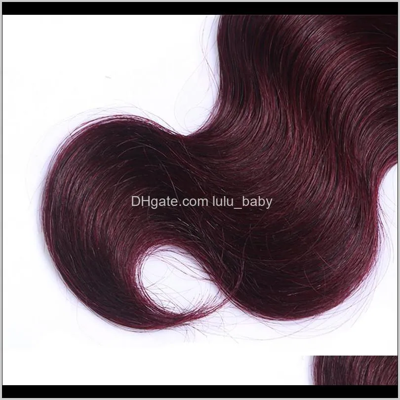 zhifan brazilian wefted hair body wave 1b/99j# brazilian extensions wine red 100% human hair real hair weave sale