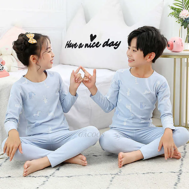 Autumn Boys Girls Pajamas Children Thermal Underwear Pyjamas Kids Cartoon  Pijamas Baby Boys Clothes Sets For 2 4 6 8 12 Years 210908 From 10,51 €