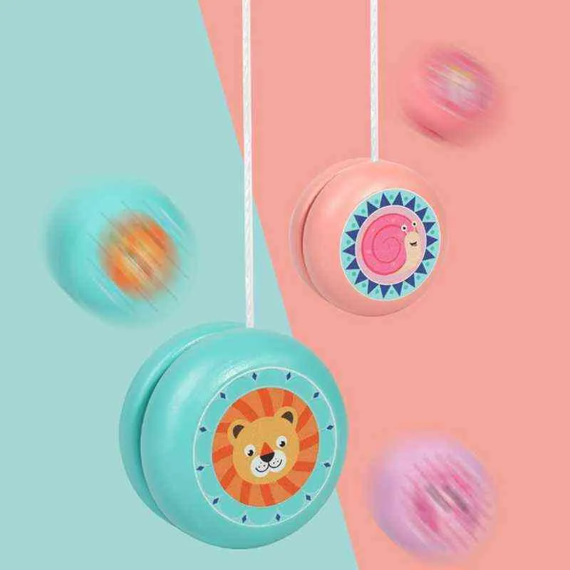 Jouets Yoyo en bois avec imprimés d'animaux mignons, propices à la coordination physique, N7ME G1125