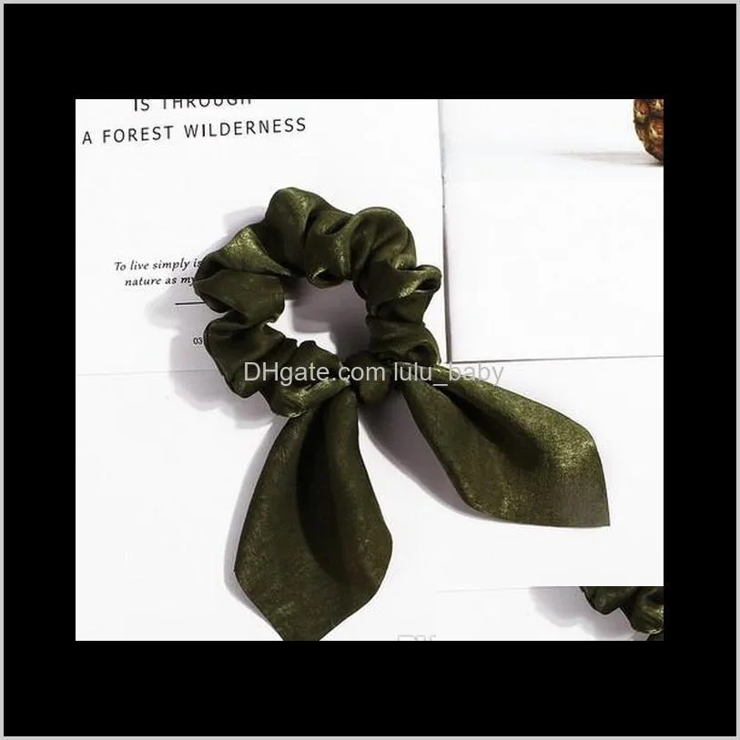 bow scrunchies for hair satin silk scrunchies, hair accessories for women ladies young women, assorted colors scrunchies