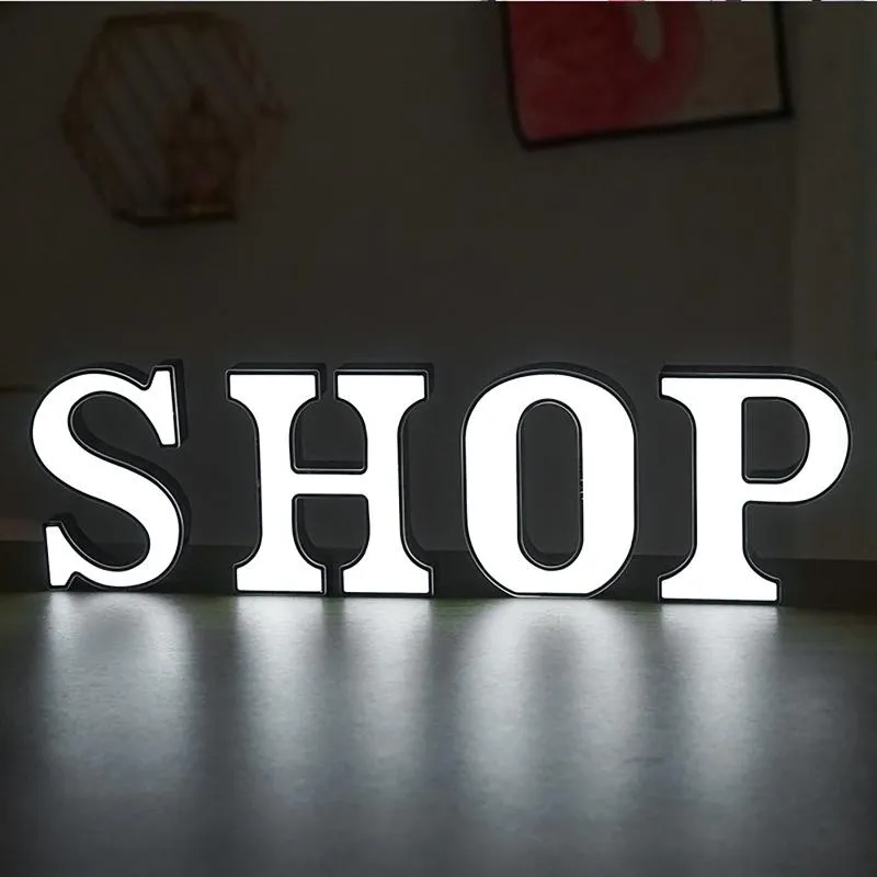 Night Lights 3D Letter LED Lamp Wireless Alphabet Marquee Light Up Sign Wall Hanging Decoration Wedding Birthday Party