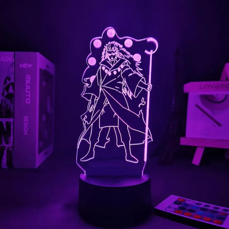 Night Lights 3D LED Narutoed Uchiha Madara Rikudo Sennin Version