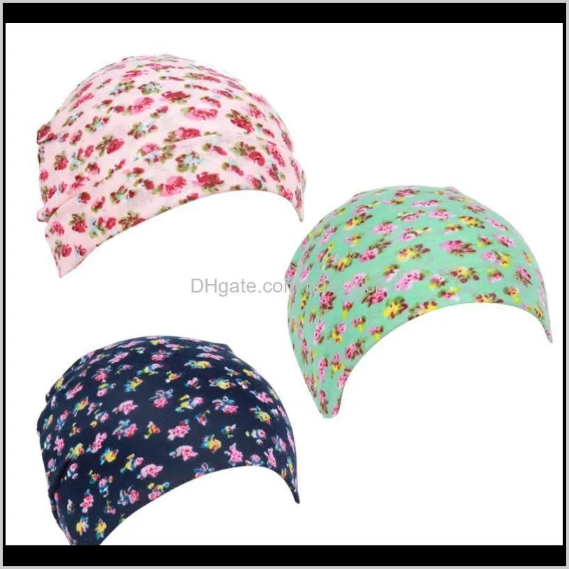 3 Pcs Baby Cotton Knitting Hat Warm Knitted Hat Printed Pattern Cap Elastic Cap for Newborn Baby Kids (Green, Pink, Navy Color)