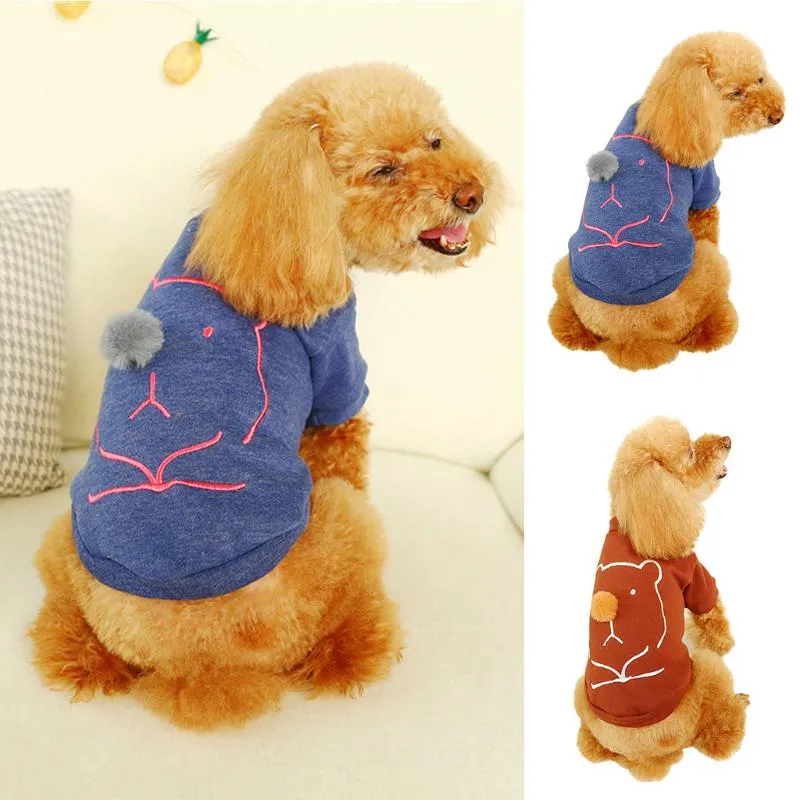 ドッグアパレル洋服ペット服ヘアボール鼻ベアキャットシャツカットシャツコート秋の子犬スウェットローパパラペロス