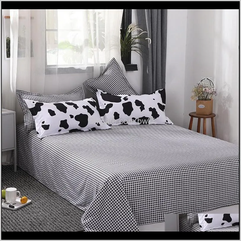 home textile cartoon black white cows style 3/4pcs bedding sets bed sheet/bedspread/duvet cover set twin full queen king size 201127