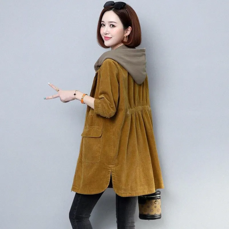 Capaco de velas casaco de veludo mulher longa etono nova versão coreana de tamanho pequeno casaco casual casual 57pls