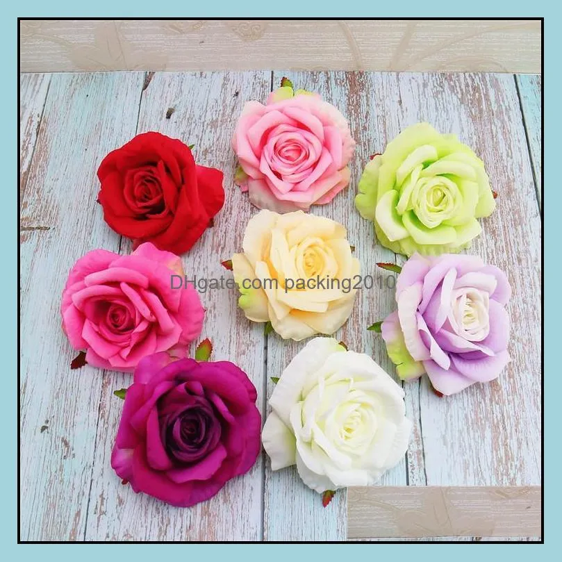 High Quality Large Curly Rose Head Handmade DIY Fake Flower Silk Cloth Suitable For Party Wedding Flowers Valentine Decorative &