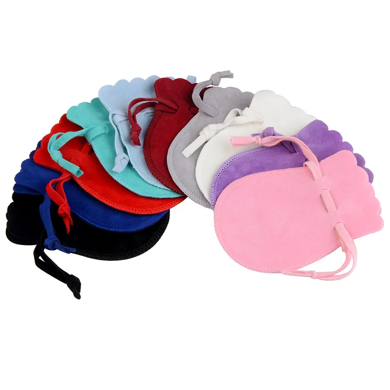 Round Velvet Bag Jewelry Organizer Dustproof Flannel Drawstring Gift Wedding Packing Bags Pouch Accessories 7x9 9x12cm