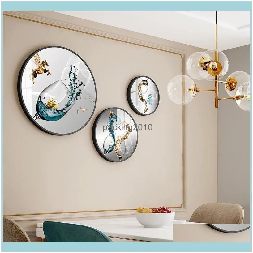 Frames And Modings Arts, Crafts Gifts Home & Garden Triptych 10 Styles Round Decoration Painting Combination Bedroom Living Room Hanging Orn