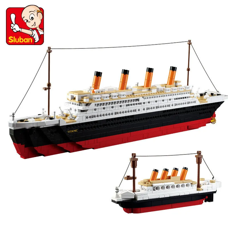 1021 sztuk Titanic RMS Cruise Łódź Statek Miasto Model Budynek Cegły Zestawy 3D Bloki Figurki DIY Hobby Zabawki Edukacyjne Dla Dzieci X0503