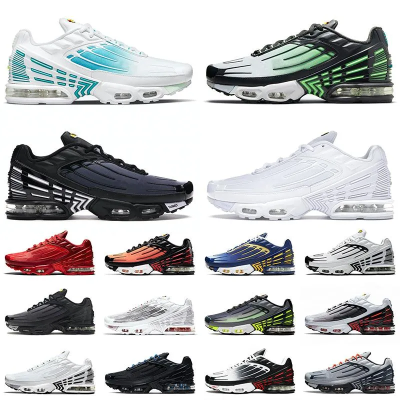 2024 TN 3 Tuned III Plus Men Women Running Shoes Purple Green Radiant Red Triple Black All White Trainers Sports Sneakers Outdoor Jogging Walking