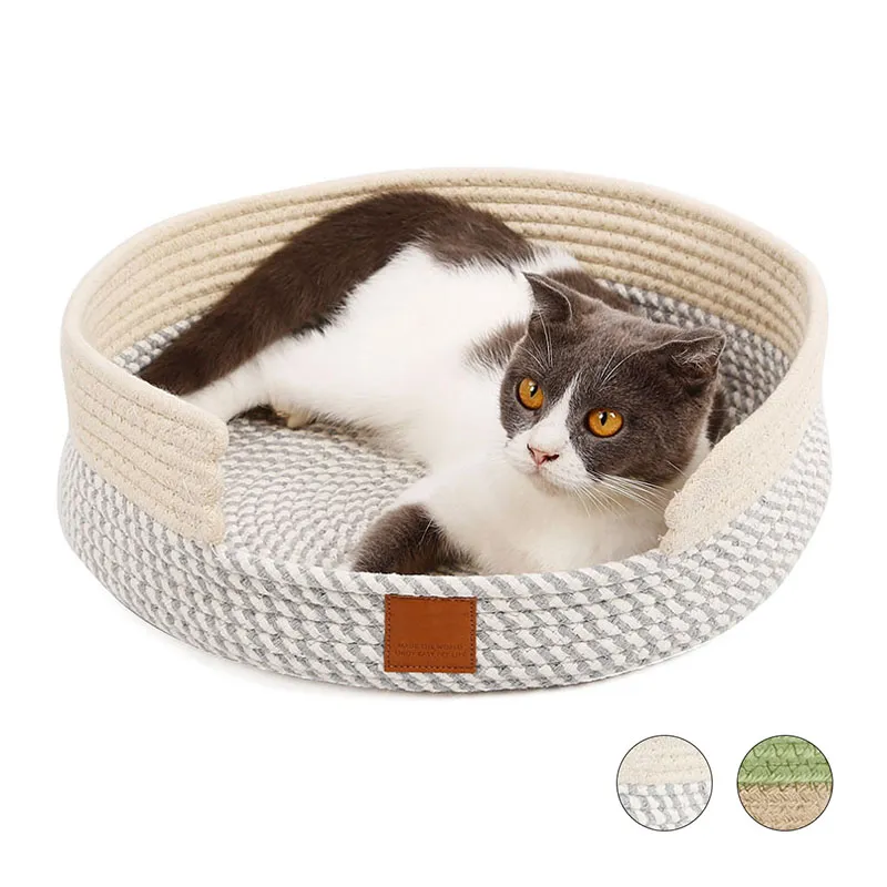 Round Cat Scratcher With Hammocker Bed Cushion Basket Cotton Durable