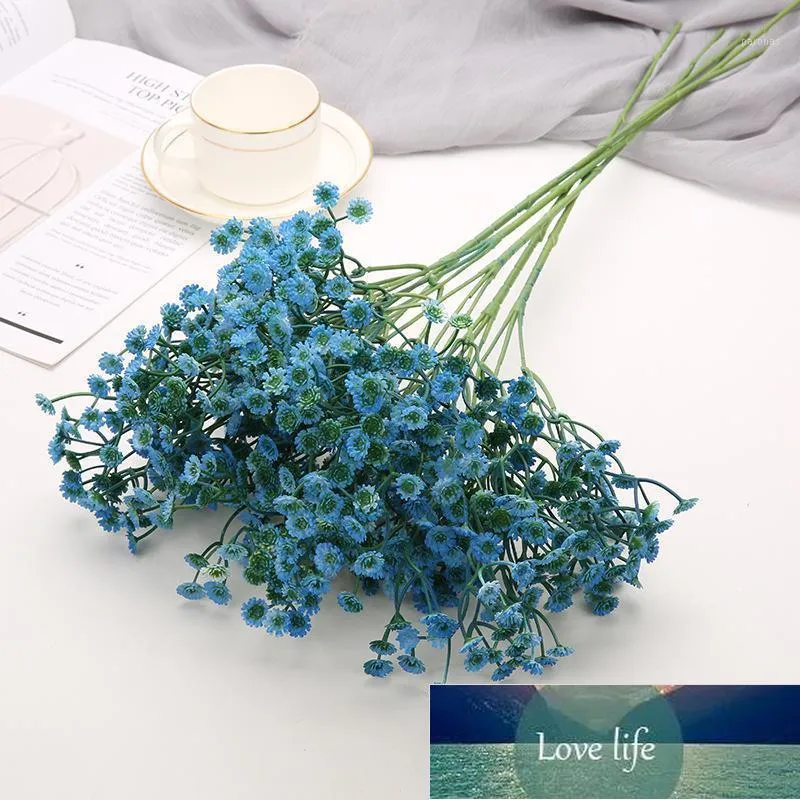 Couronnes de fleurs décoratives 10pcs Artificielle 64cm Daisy Baby's Breath Star Décoration de mariage Fleur Fshooting Props Home Decor Greene Conception experte des prix d'usine