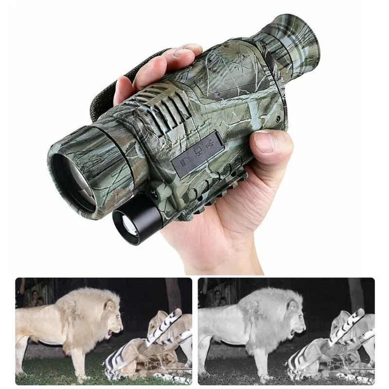 Telescope & Binoculars Digital Monocular Night Vision With 8G TF Card Infrared 5X40 HD VedioTelescope 200M Scope Tactical Hunting