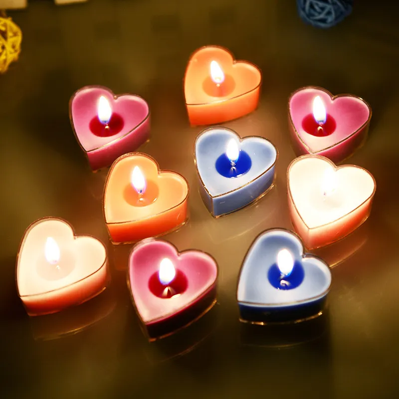 /box Heart Shaped Candles Valentines Day Decorations Romantic Birthday Lover Love Candlelight Dinner Candle XD29952