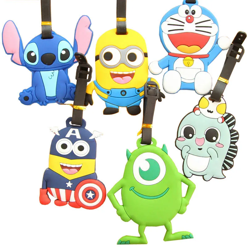 Luggage tag Travel suitcase tag cartoon silicone anti-lost ID Addres Holder Baggage Boarding Tags Portable Label