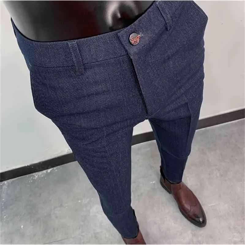 Herren-Casual-Business-Kleiderhose im britischen Stil, schmale Passform, klassische formelle Büro-Social-Hose für Männer, Hochzeits-Party-Hose 210527