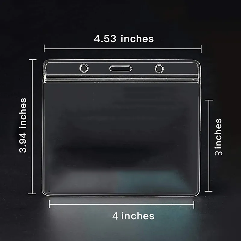 20pcs Clear Waterproof Protective Cover Zip Business Card Files Holder 4.53*3.94 Inches Inner Record Cards 4*3 Inch Water-proof Packing Bags Storage Bag