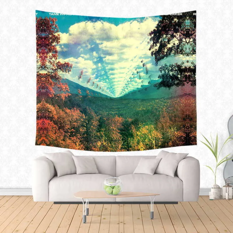 Tame Impala Pattern Tapestry Decorative Wall Hanging Carpet Bedding Outlet Door Curtain Textiles 210609