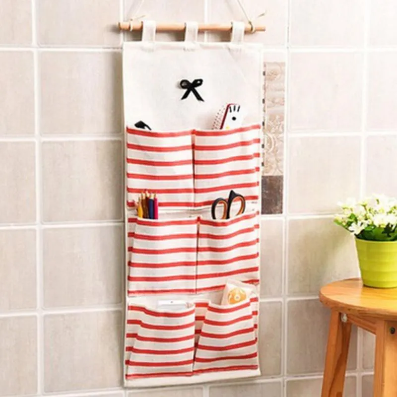 3 Layer Linen Wall Hanging Storage Pouches Fabric Wall Hanging Wall Hanging Storage Pouches For Organizer Sundry Pocket For Decoration Kitchen Bathroom Li From Melome 15.17 DHgate.Com