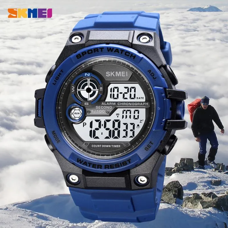 Sport Watches 100M Waterproof Digital Watch Fashion Countdown Chrono Clock Men Casual LED Display Hour Reloj Hombe Wristwatches
