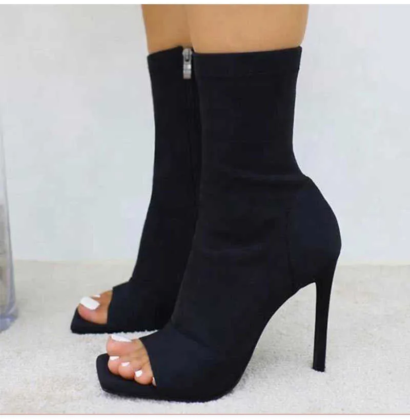 Sexy Womens Peep Toe Mid Calf Peep Toe Boots With Super High Heels Plus Size 43 From Factory Misihan06 Bulk 18.26 DHgate.Com
