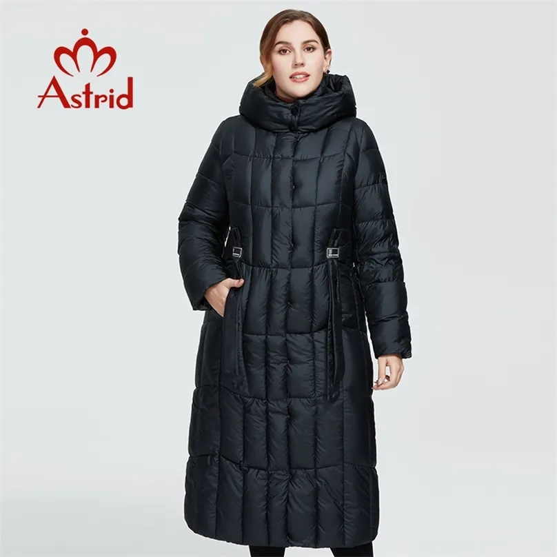 Astrid Winter Women's Coat Kvinnor Lång Varm Parka Plaid Fashion Tjock Jacka Hooded Stora Storlekar Kvinnlig Kläder 95 211018