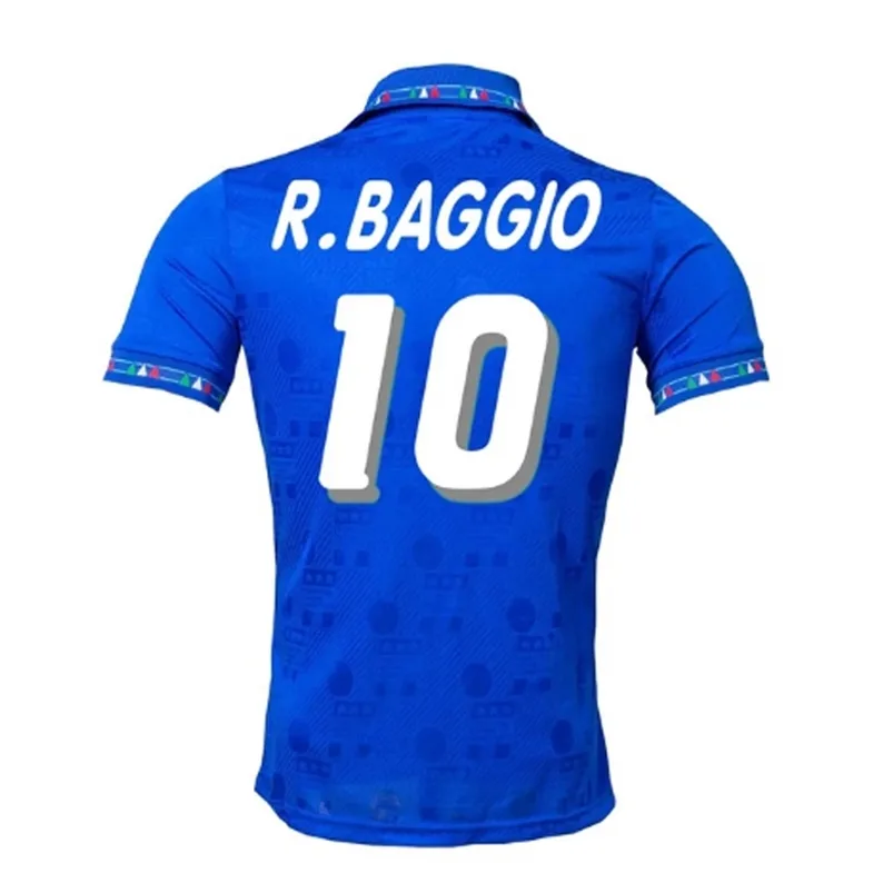 Itália 1994 jerseys retrô roberto baggio casa longe azul branco personalizado nome t shirt de alta qualidade fã jersey homens tee homme 210706