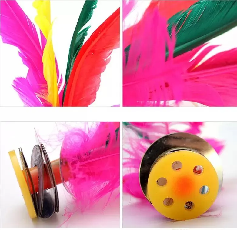 2022 new Fun Kids Exercise Kick Shuttlecock Chinese Jianzi Colorful Feather Foot Sports Outdoor Toy Game teen entertained fast ship