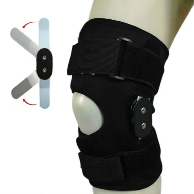 Elastic Open Patella Kneepad Breathable Knee Support Brace Side Aluminium Alloy Stabilizer for Basketball Joint Fixed Kneepad Q0913
