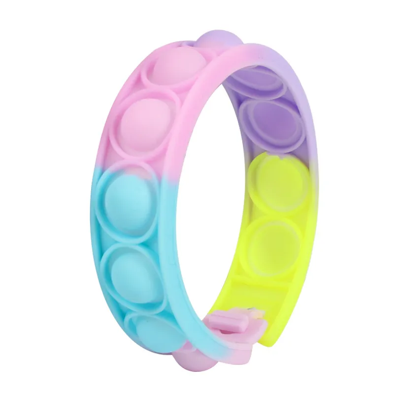 Rainbow Bubble Fidget Silicone Bracelets Sensory Toy For Autism Relief Stress Relief For Adults And Children From Yambags 1.06 DHgate.Com