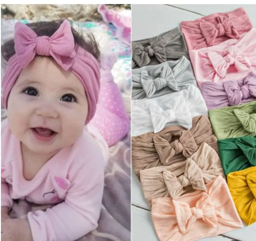 Baby hairband Soft comfortable nylon bow headbands children's accessories cute princess headband