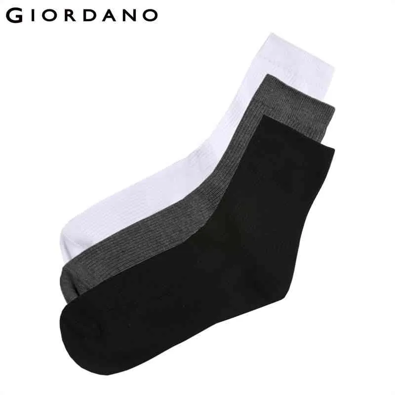 Giordano Pack de 3 Pares Calcetines Básicos Lisos para Hombre Calcetines Suaves Hombre Transpirable Meia Masculina de Marca