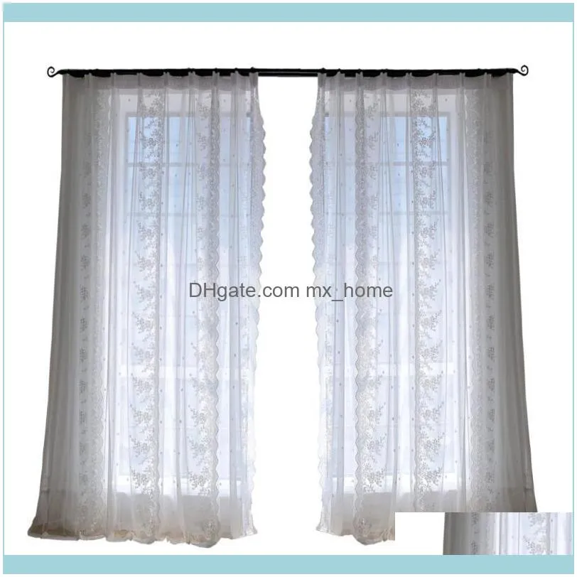 Curtain & Drapes Europe Embroidery Lace Sheer For The Living Room Bedroom White Tulle On Windows Kitchen Voile Curtains