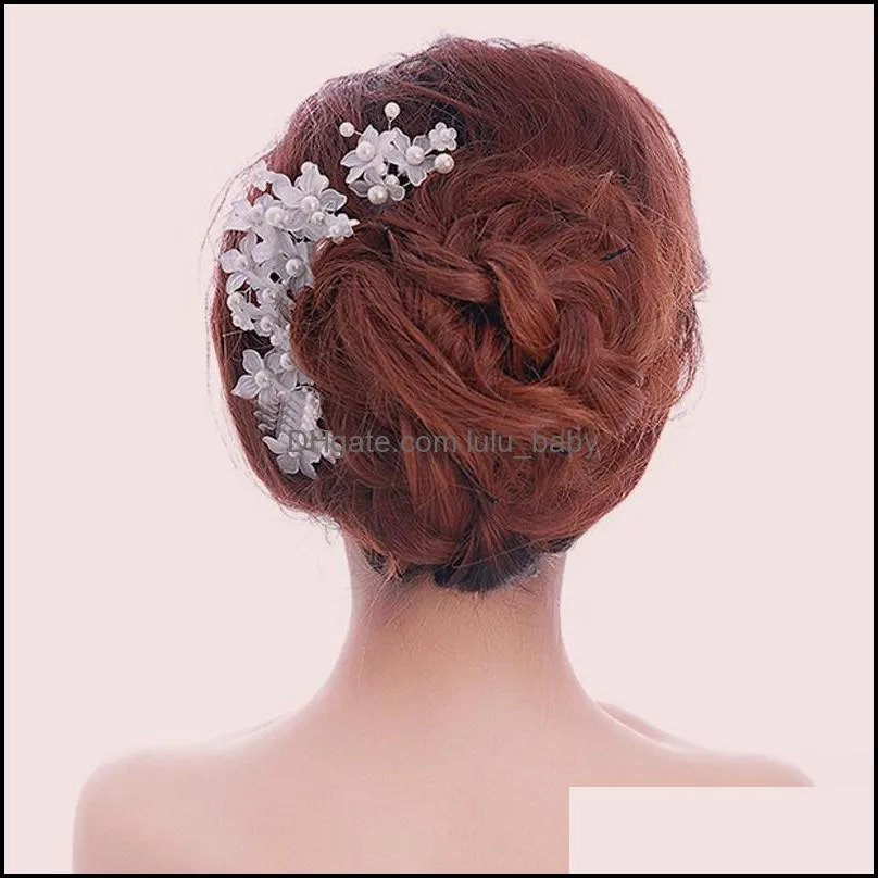 Hair Clips & Barrettes Red White Women Hairpins Headpieces Wedding Jewelry Accessories Crystal Pearls Forks For Bridal Hairstyle