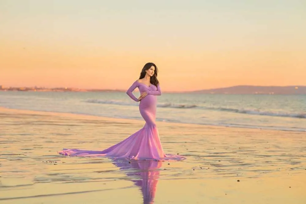 Shoulderless Maternity Dress Photography Long Pregnancy Dresses Elegence Pregnant Women Maxi Maternity Gown For Photo Shoot Prop (7)