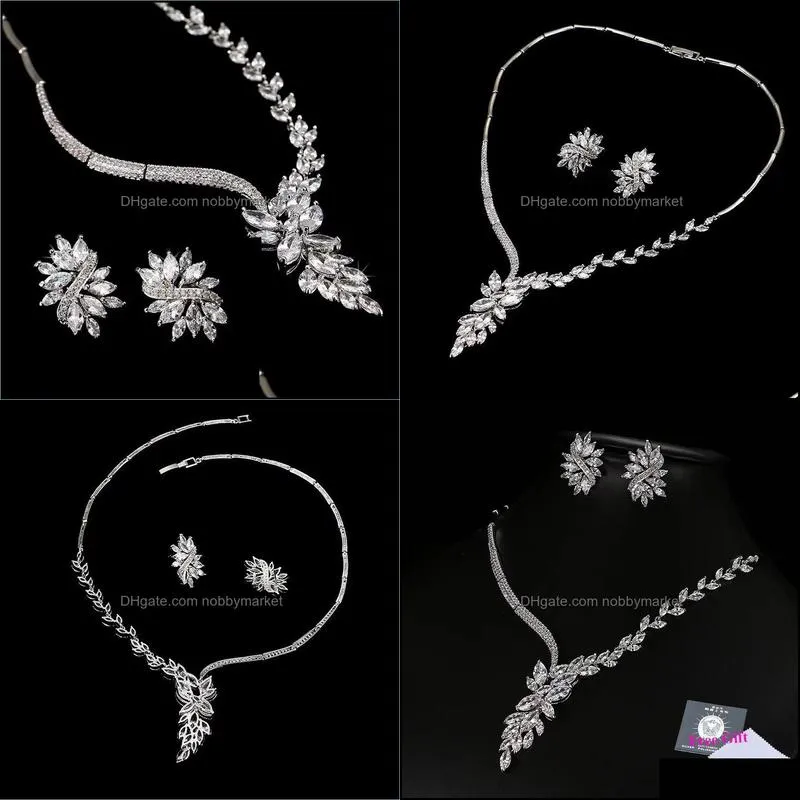 Earrings & Necklace EYER Women Trendy High Quality Full Cubic Zirconia Jewelry Set For Bridal Wedding Dress Accessories
