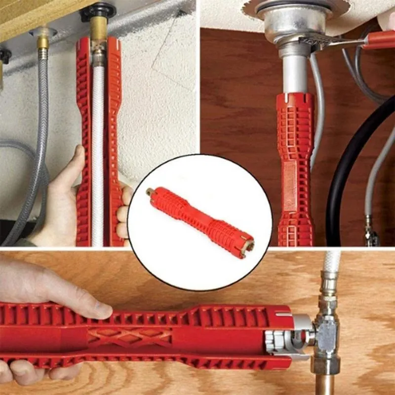 Set utensili per la manuale professionale Set di installazione per lavello 8 IN1 multiuso Wrench Wrench Pluming per la toilette Cucina da bagno