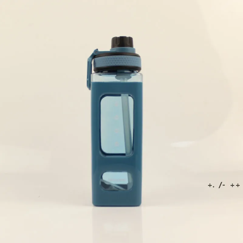 Квадратная пластиковая бутылка с водой 700 мл 900 мл открытого кемпинга в походные поход