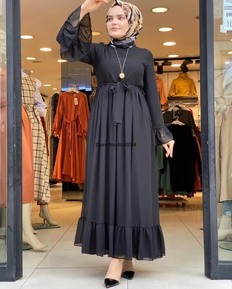 Abbigliamento etnico Aid Mubarek Dubai Abaya Hijab Abito musulmano Donna Kaftan Turkish Islam Ramadan Eid Robe Femme Ete Musulmane Vestidos