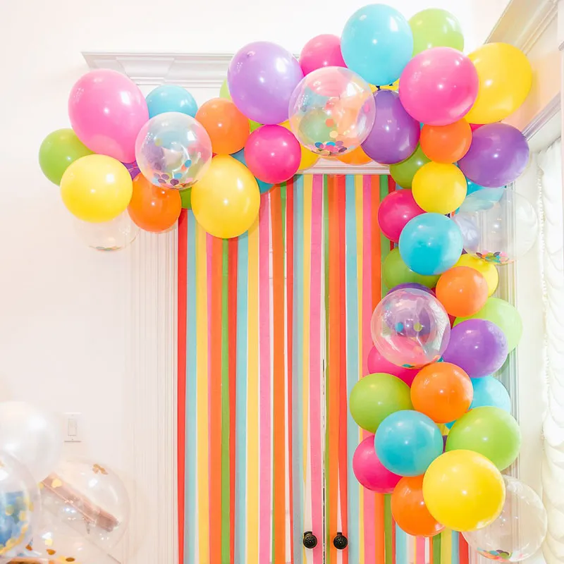 Rainbow Party Decorations Backdrop Color Crepe Paper Streamers for Unicorn  Party Supplies - China Paper Streamer and Streamer Garland price