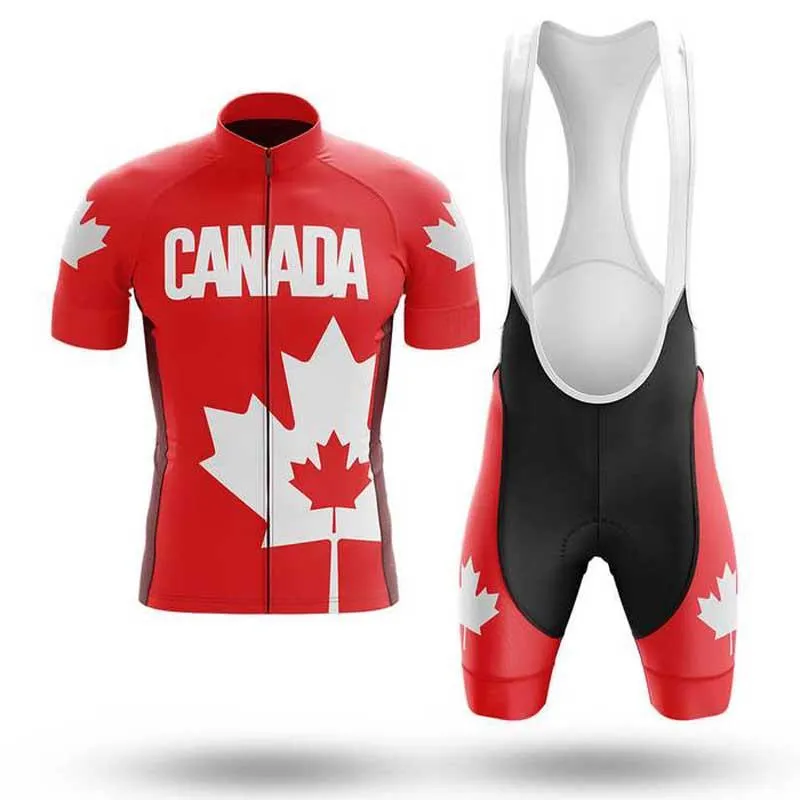 Racing Sets SPTGRVO LAVENCHDAN 2021 Canada Fietsen Kleding Zomer Complete Bike Kleding Man / Woman Set Fietskleding Ropa de Ciclismo